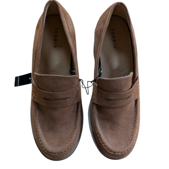 Torrid Crepe Heeled Loafer Tan Size 11 - Picture 4 of 12